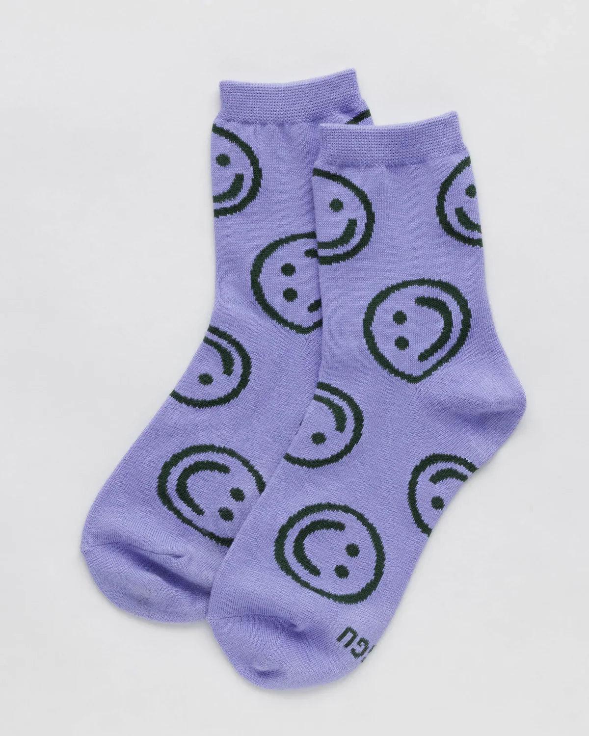 Baggu Crew Sock - Lavender Happy Product Image