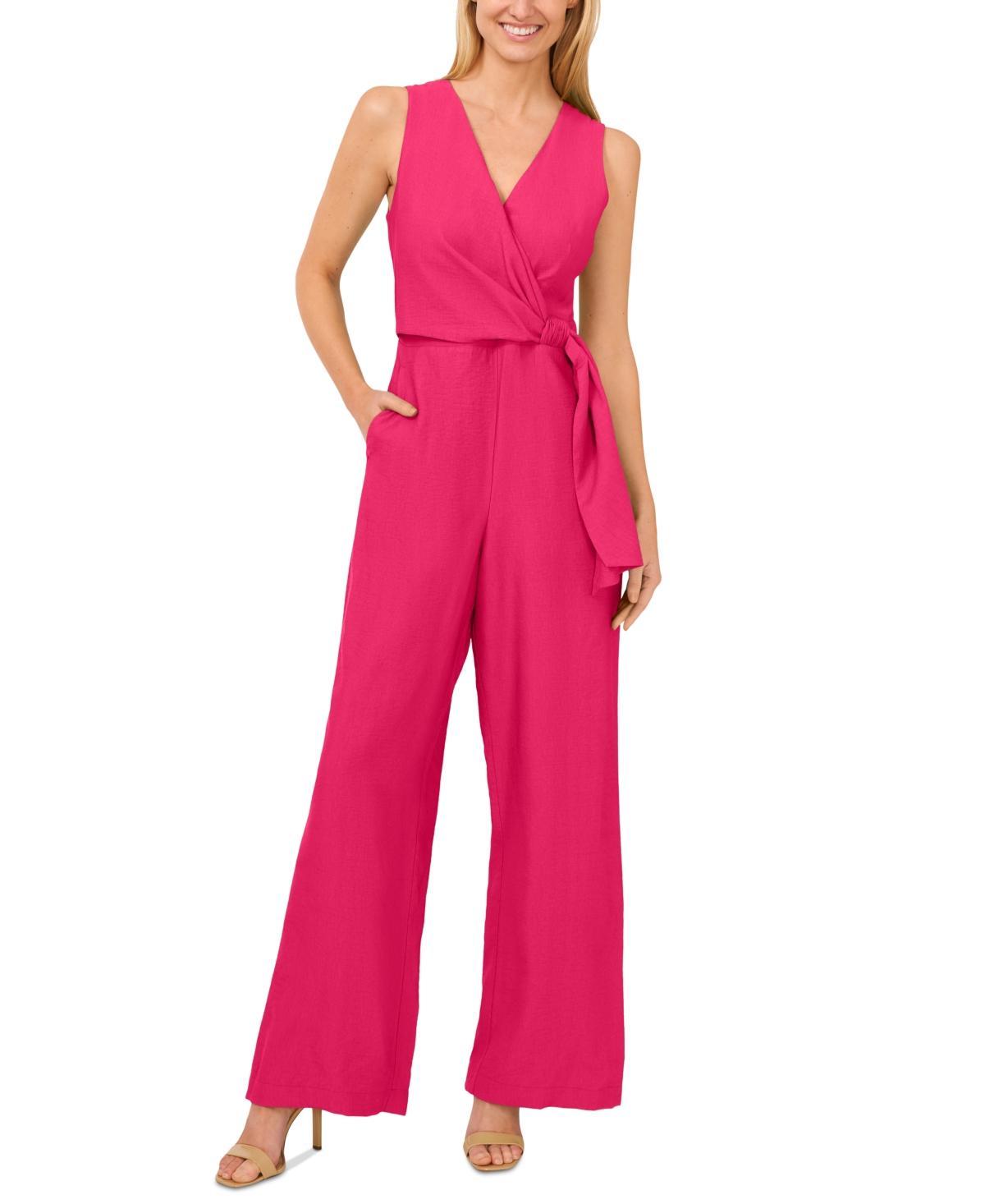 CeCe Womens Surplice V-Neck Side Tie Sleeveless Jumpsuit Product Image