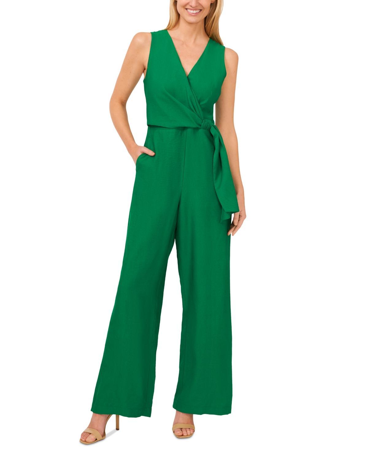 CeCe Womens Surplice V-Neck Side Tie Sleeveless Jumpsuit Product Image