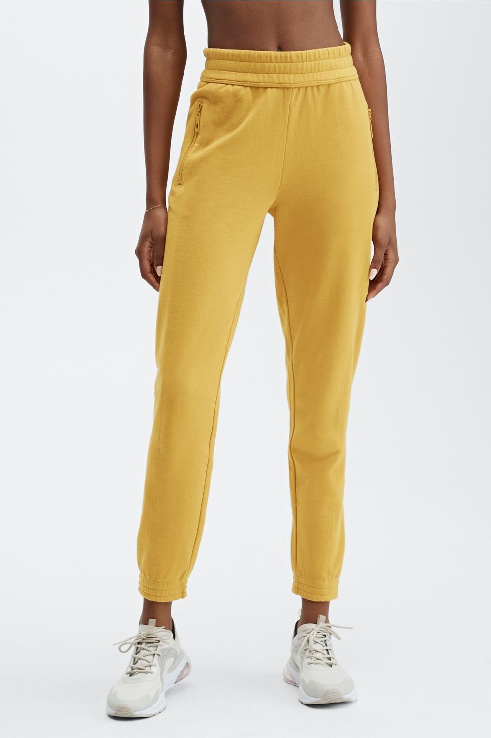 Fabletics Eco-Conscious Slim Sweatpant Womens yellow plus Size 3X Product Image