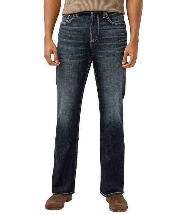 Silver Jeans Co. Zac Relaxed Fit Straight Leg Medium Indigo Wash Jeans Product Image