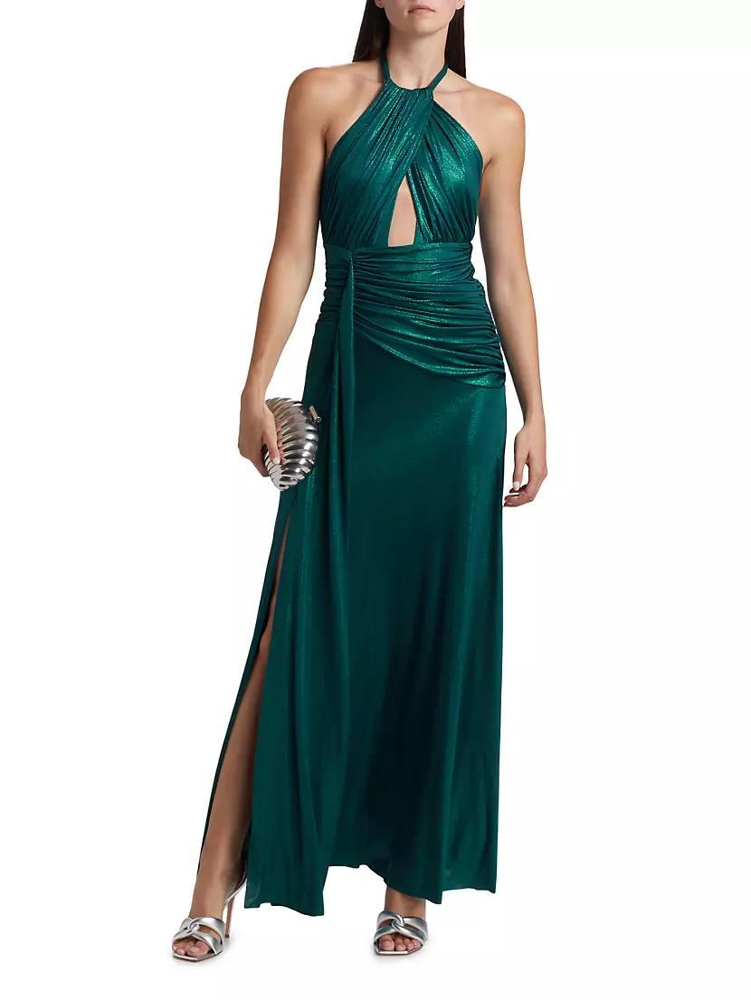 Metallic Jersey Halterneck Gown Product Image