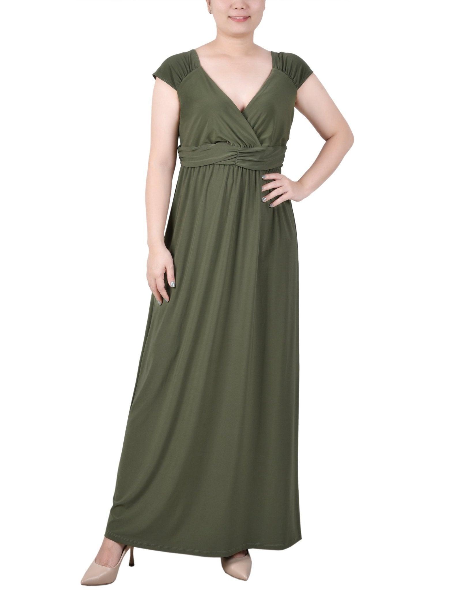 Ruched Empire-Waist Maxi Dress Product Image