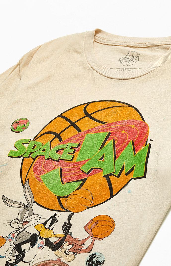 PacSun Mens Space Jam Vintage Dyed T-Shirt - Whitemall Product Image