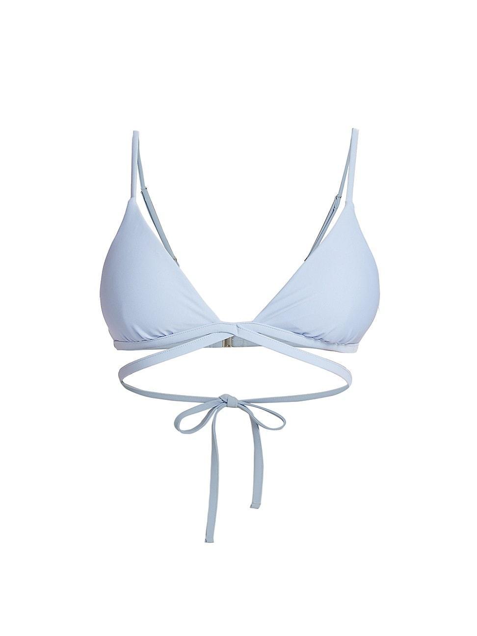 SIMKHAI Harlen Bikini Top in Blue. Product Image