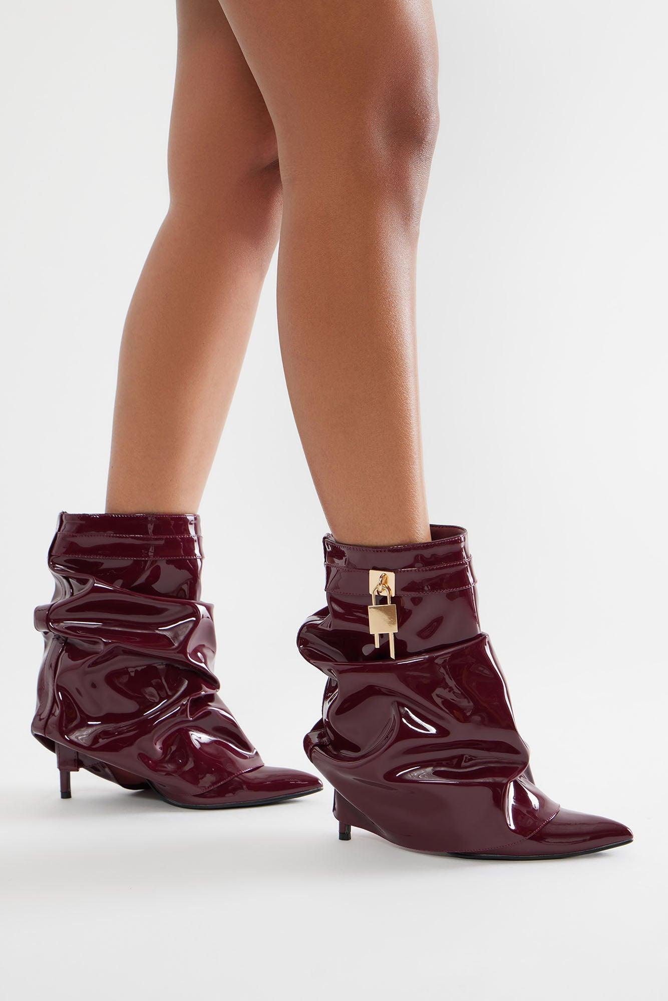 Haddon Patent Booties - Burgundy product image