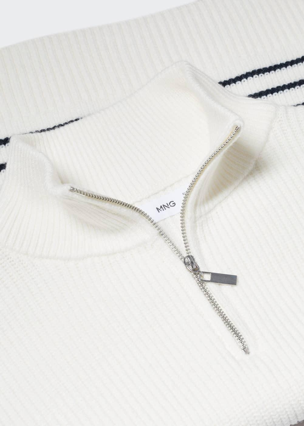 MANGO Stripe Half Zip Sweater Product Image