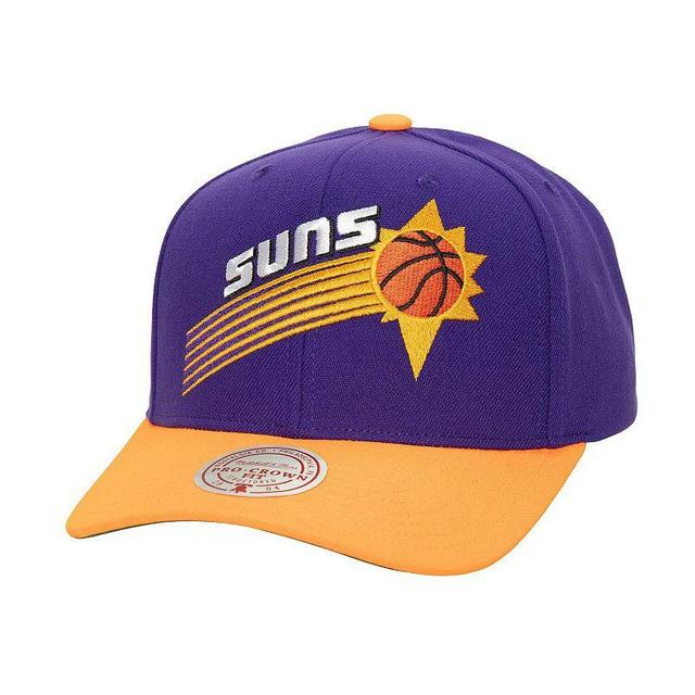 Mens Mitchell & Ness Purple/Orange Phoenix Suns Soul XL Logo Pro Crown Snapback Hat Product Image