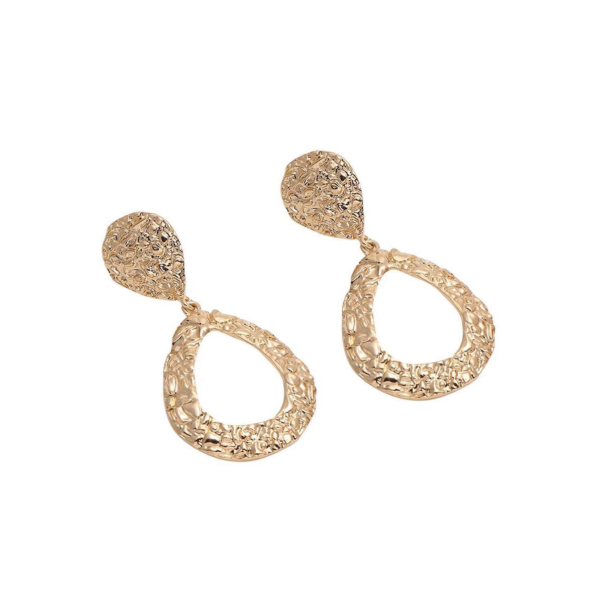 Sohi Womens Dented Drop Earrings Product Image