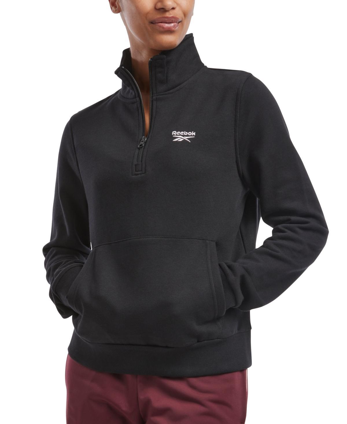 Reebok Womens Quarter-Zip Fleece Sweatshirt Product Image