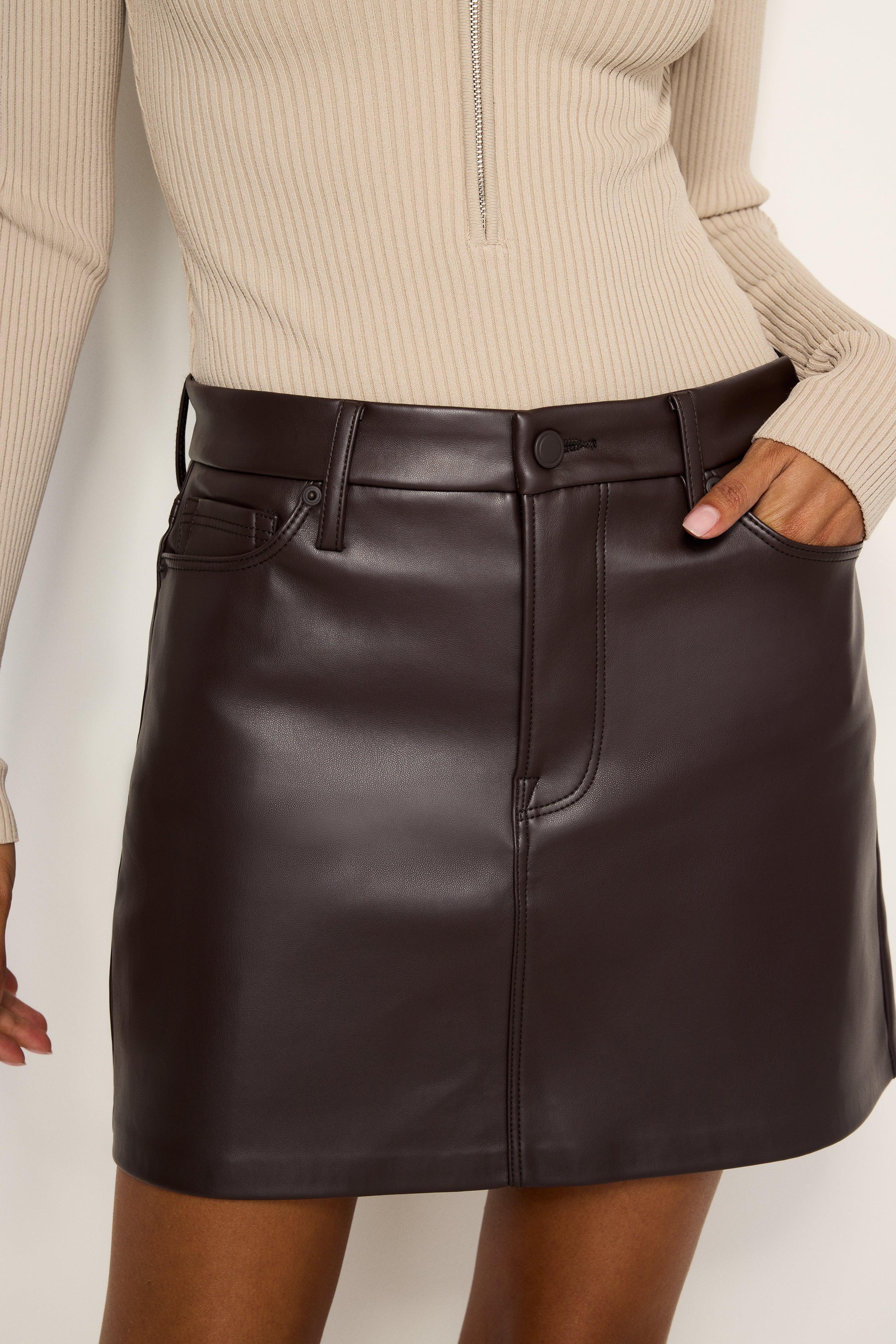 FAUX LEATHER MINI SKIRT | BARK003 Product Image