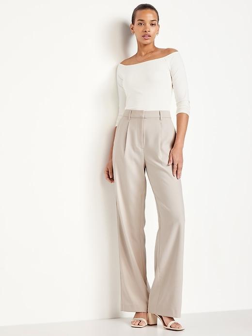 Extra High-Waisted Taylor Wide-Leg Trouser Pants Product Image