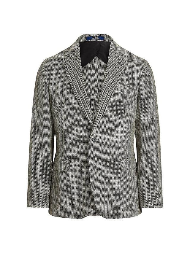 Mens Herringbone Wool-Blend Two-Button Sport Coat Product Image