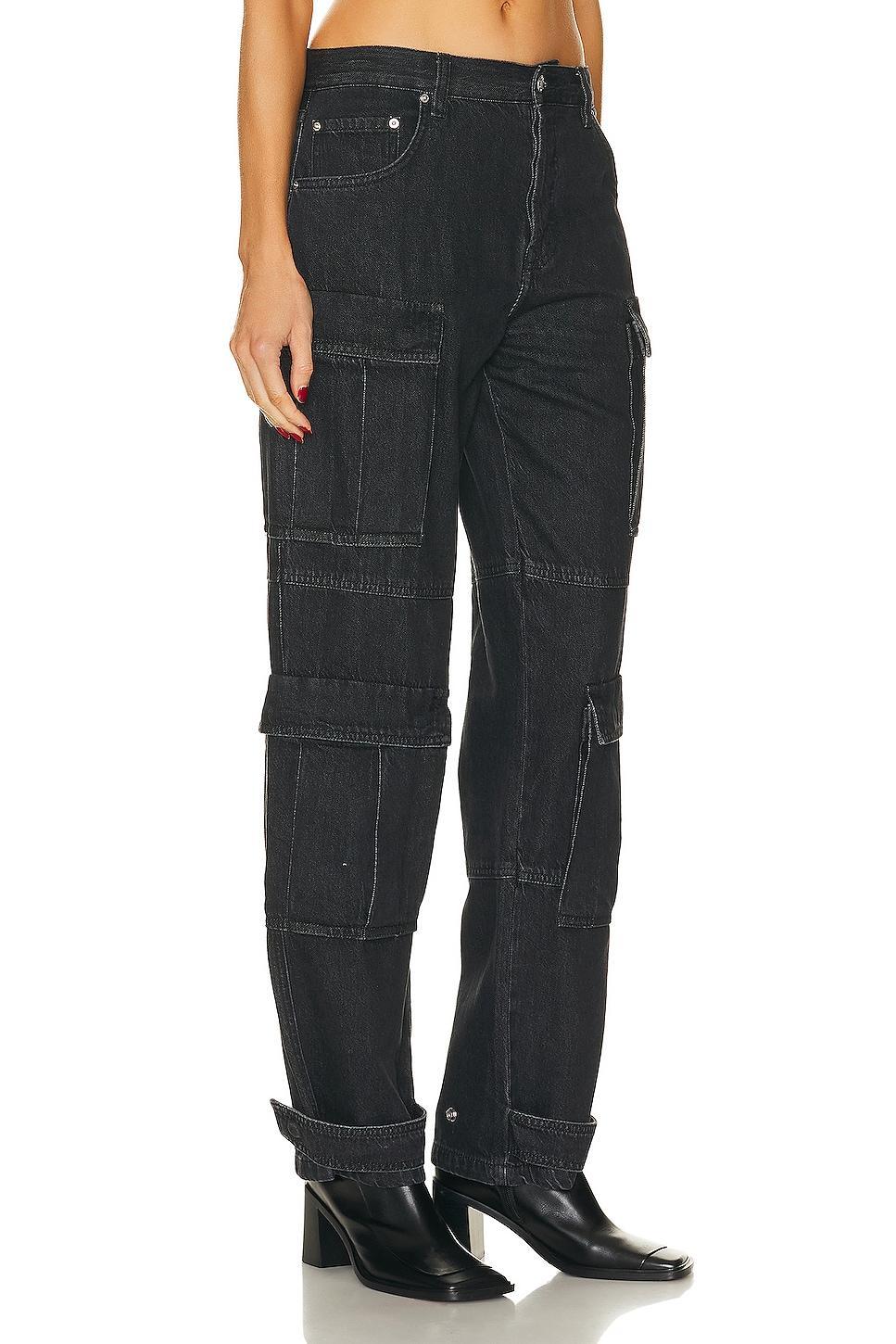 GRLFRND Lex Cargo Jean in South Point - Black. Size 31 (also in 32). Product Image