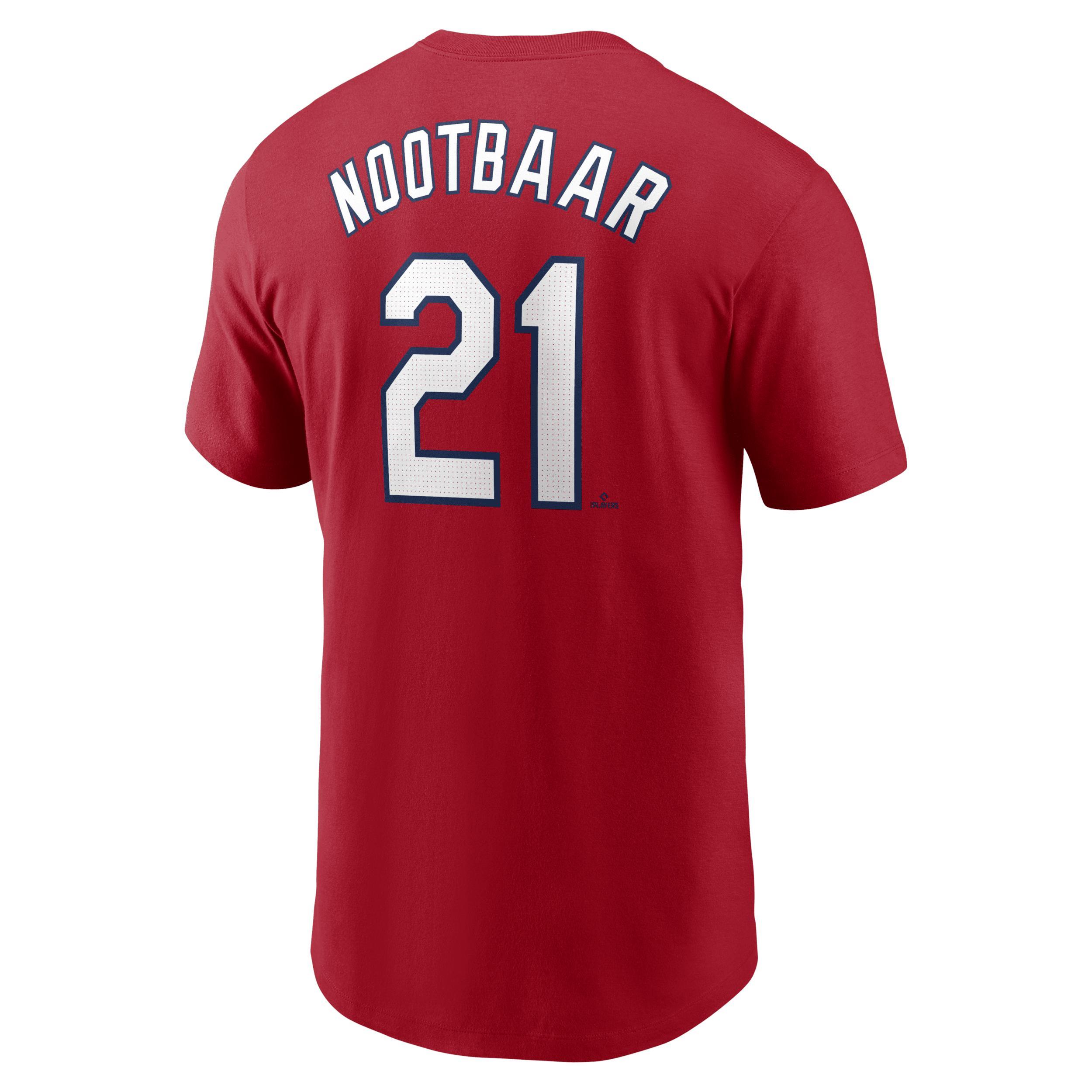 Mens Nike Lars Nootbaar Red St. Louis Cardinals Home Fuse Name and Number T-shirt Product Image