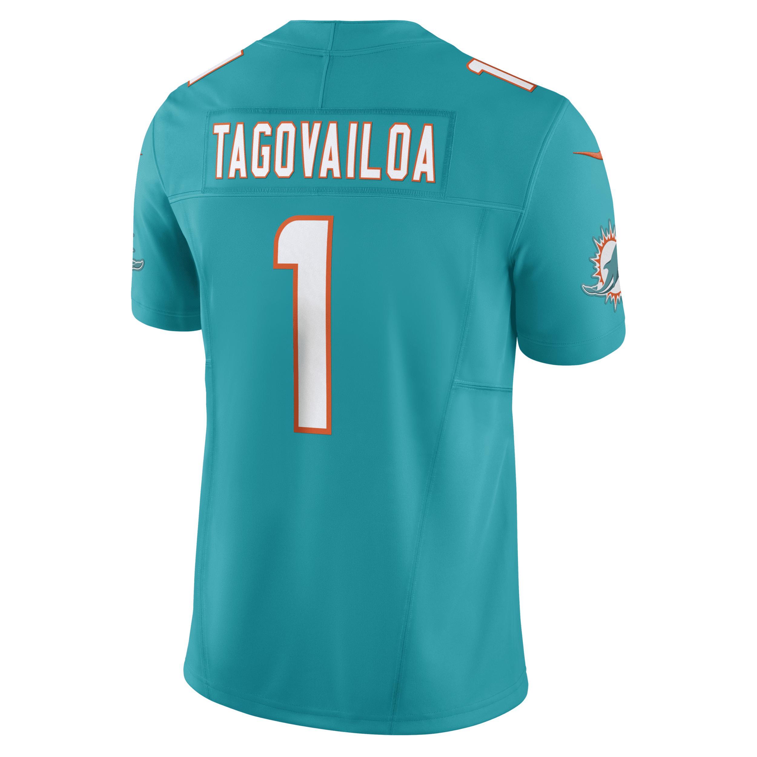 Mens Nike Tua Tagovailoa Aqua Miami Dolphins Vapor F.u.s.e. Limited Jersey - Aqua Product Image