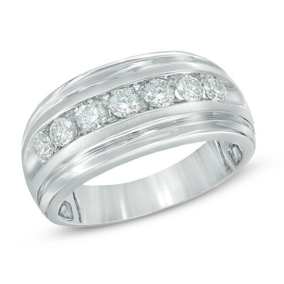 Men's 1 CT. T.w. Diamond Wedding Band in 10K White Gold Product Image