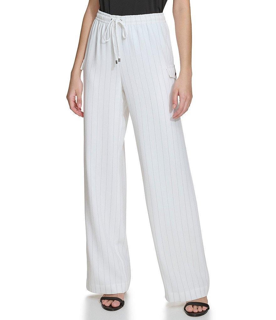 Calvin Klein Striped Wide Leg Coordinating Pull-On Pants Product Image