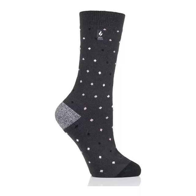 Womens Heat Holders Ultra Lite 3X Warmer Spots Crew Socks Grey Product Image