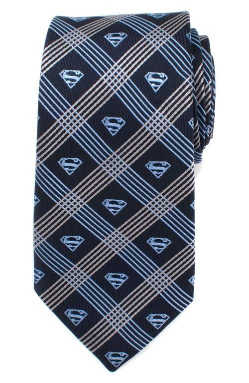 Dc Comics Superman Shield Plaid Mens Tie Product Image