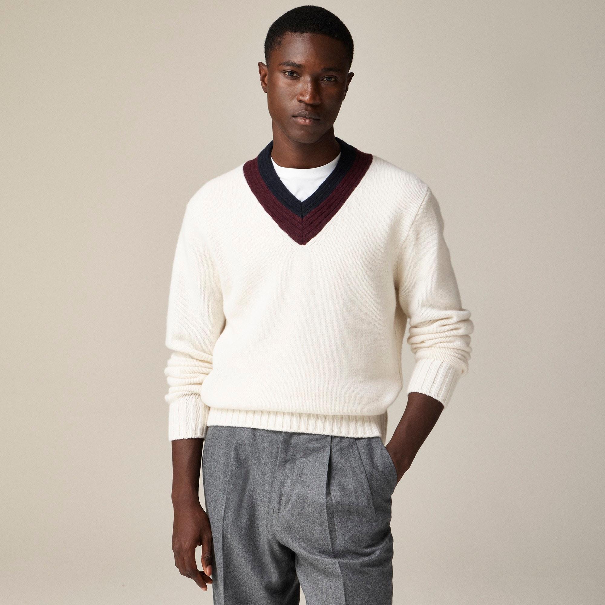 Wool V-neck cricket sweater Product Image