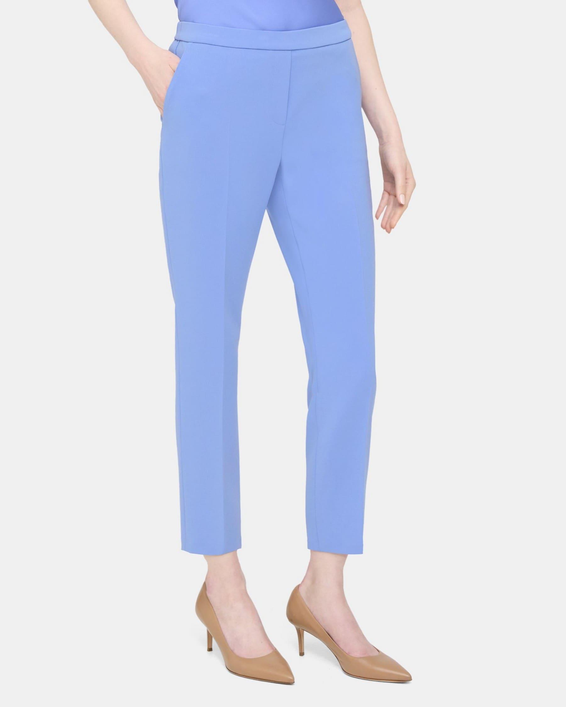 Slim Cropped Pull-On Pant in Crepe Product Image