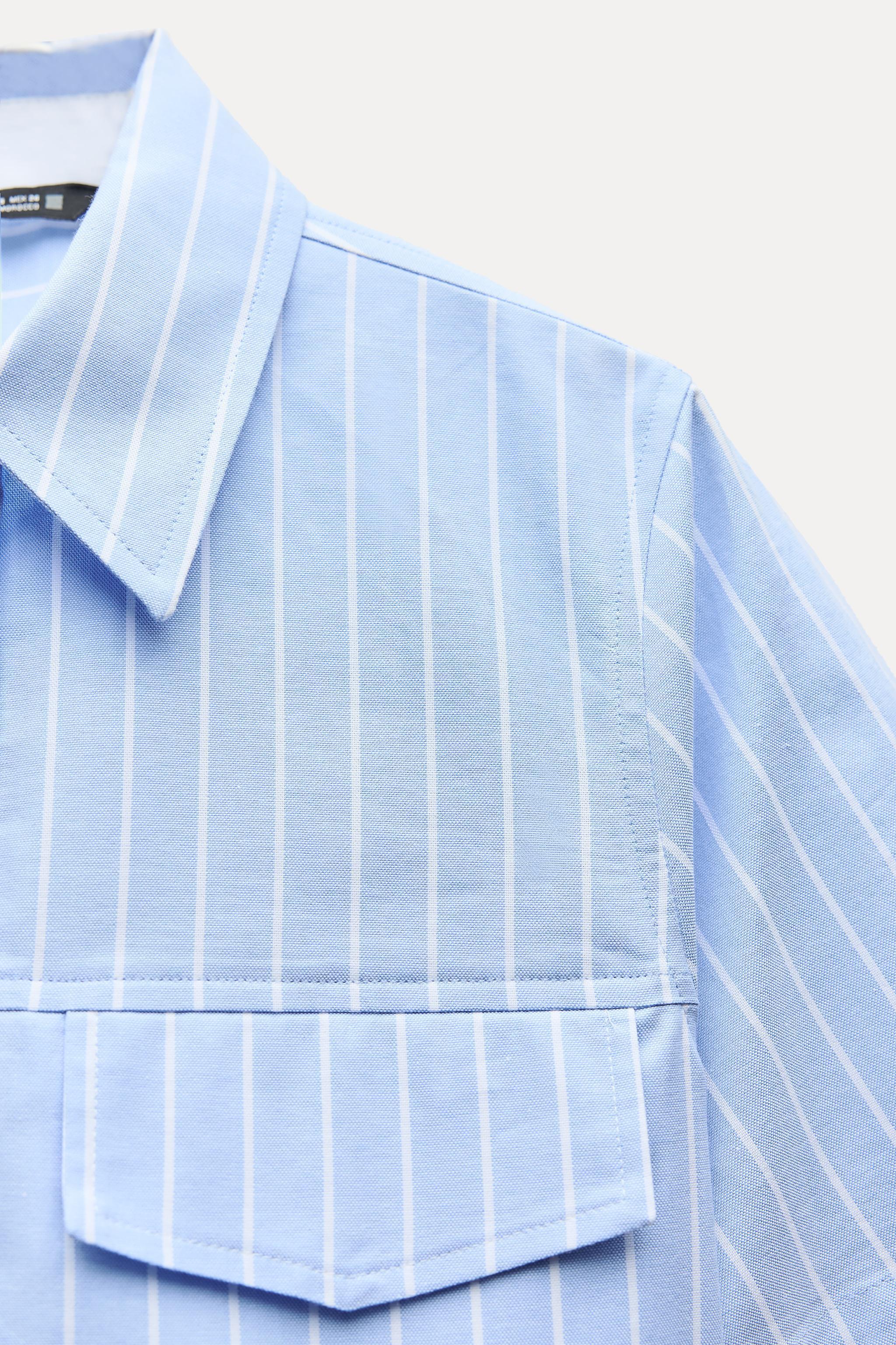 SHORT STRIPED OXFORD SHIRT Product Image