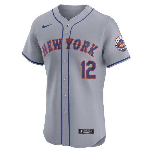 Mens Nike Francisco Lindor Gray New York Mets Road Elite Player Jersey Product Image