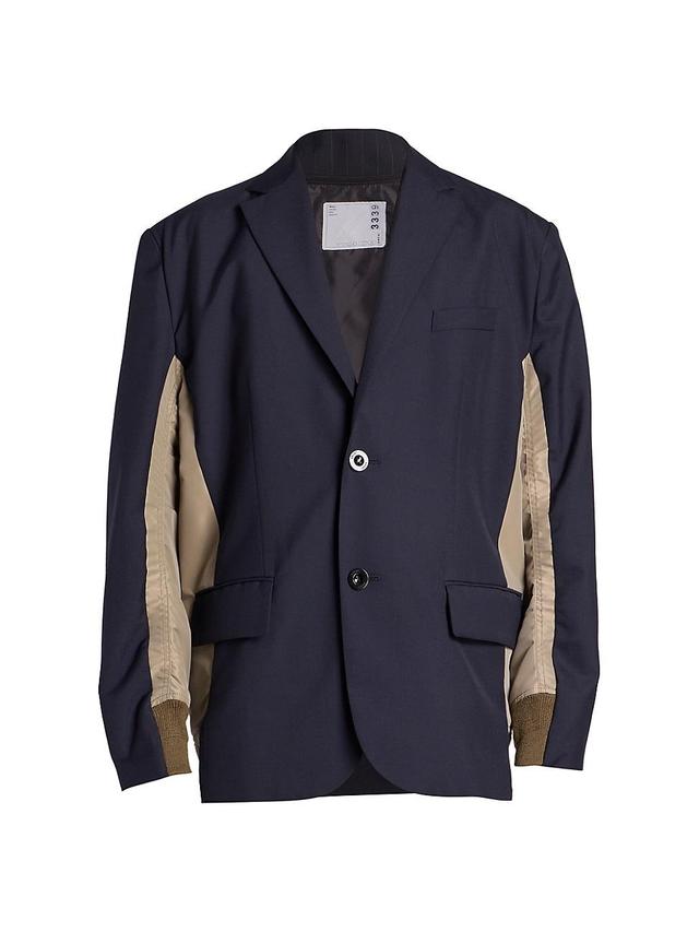 Mens Suiting & Nylon Layered Jacket Product Image