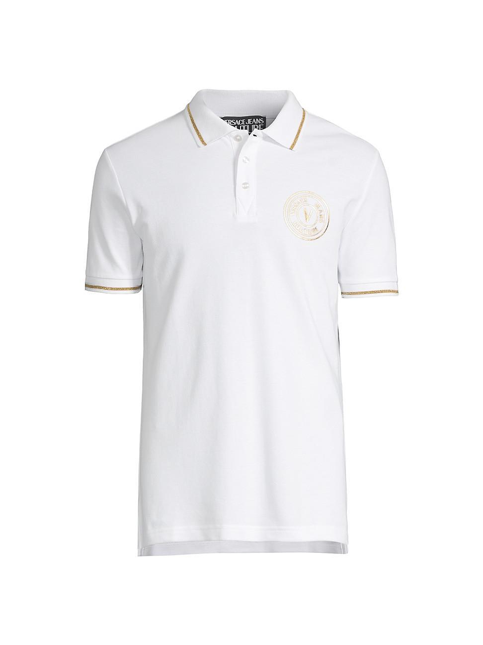 Mens Logo Emblem Cotton Polo Shirt Product Image