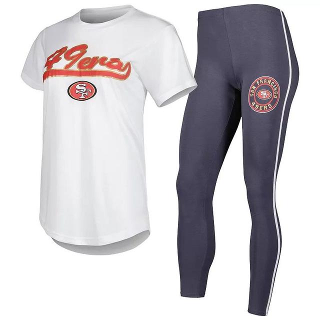 Womens Concepts Sport /Charcoal San Francisco 49ers Sonata T-Shirt & Leggings Sleep Set Product Image