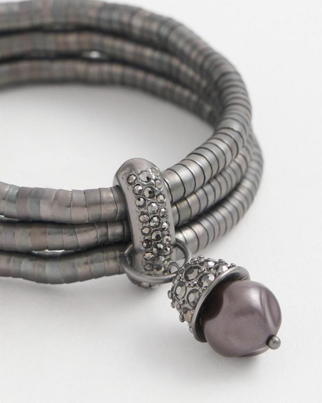 Hematite Triple Link Stretch Bracelet Product Image