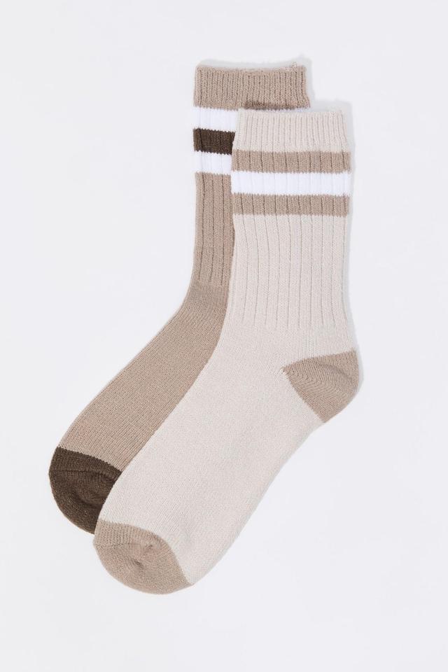 Soft Knit Striped Crew Socks (2 Pack) Female Product Image