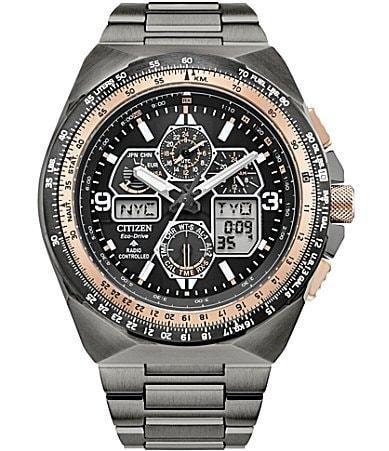 Citizen Mens Eco Drive Promaster Air Chronograph Gray Tone Stainless Steel Bracelet Watch Product Image