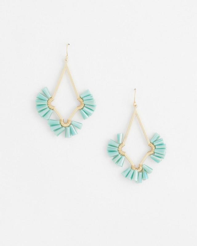 No Droop Beaded Drop Earrings   Chico's - Turq - Women Product Image