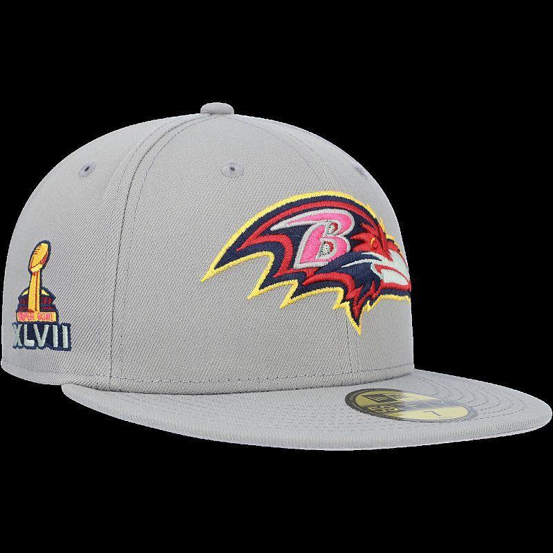 Mens New Era Gray Baltimore Ravens Color Pack 59FIFTY Fitted Hat Product Image