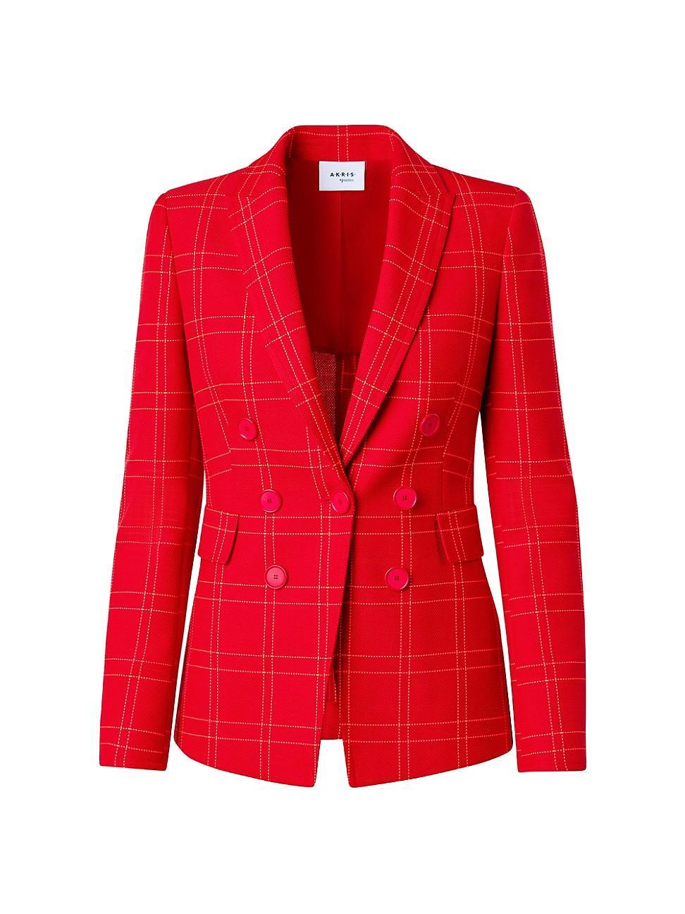 Womens Window Check Single-Breasted Blazer Product Image