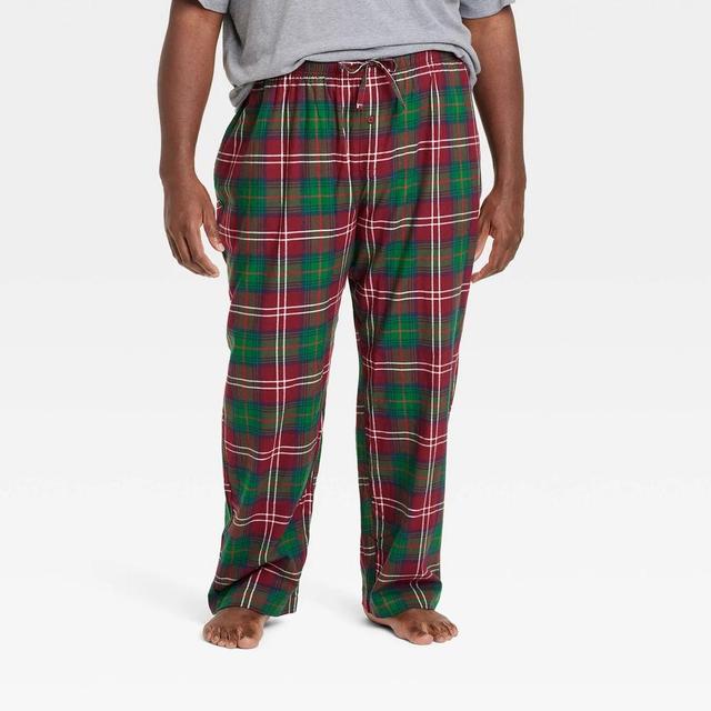 Mens Big & Tall Plaid Family Pajama Pants - Goodfellow & Co Red/Green 5XLT Product Image