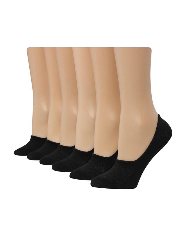 Hanes Comfort Fit Womens Mid Sport Invisible Liner Socks, 6-Pairs Black 5-9 Product Image