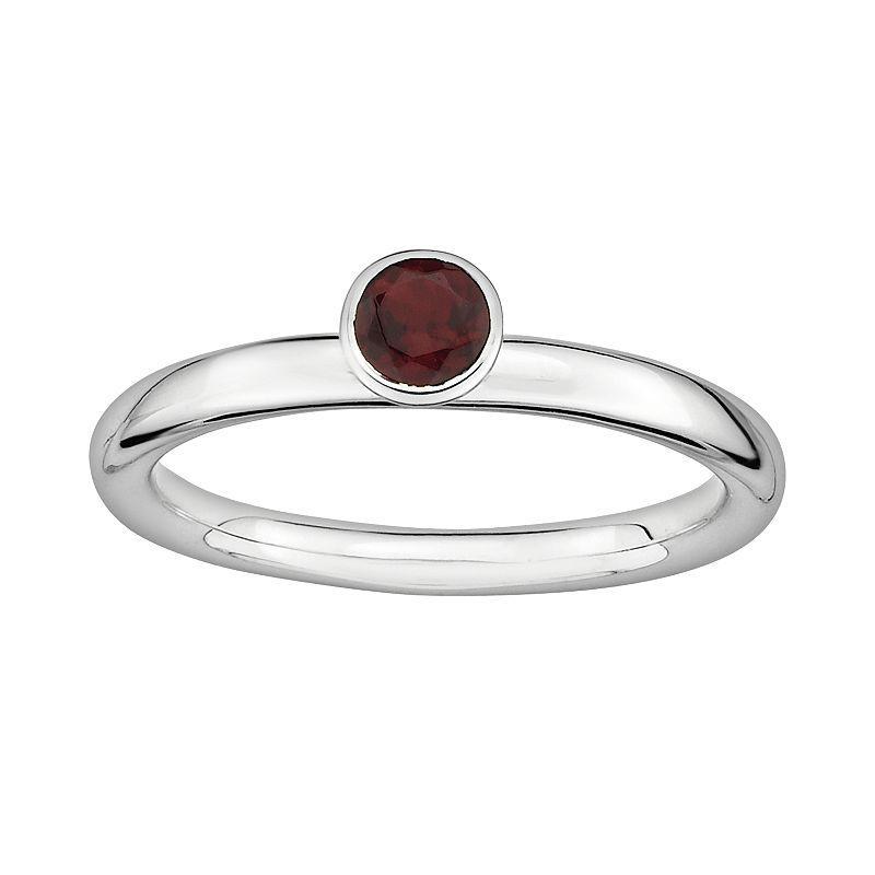 Stacks & Stones Sterling Silver Garnet Stack Ring, Womens Red Product Image