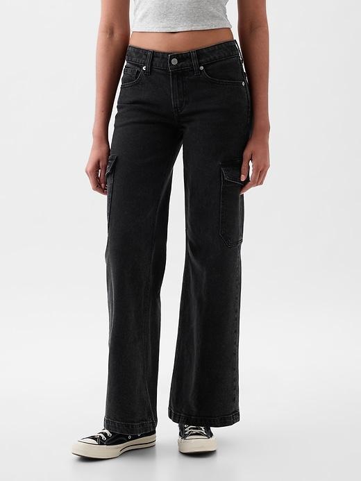 Low Rise Stride Wide-Leg Cargo Jeans Product Image