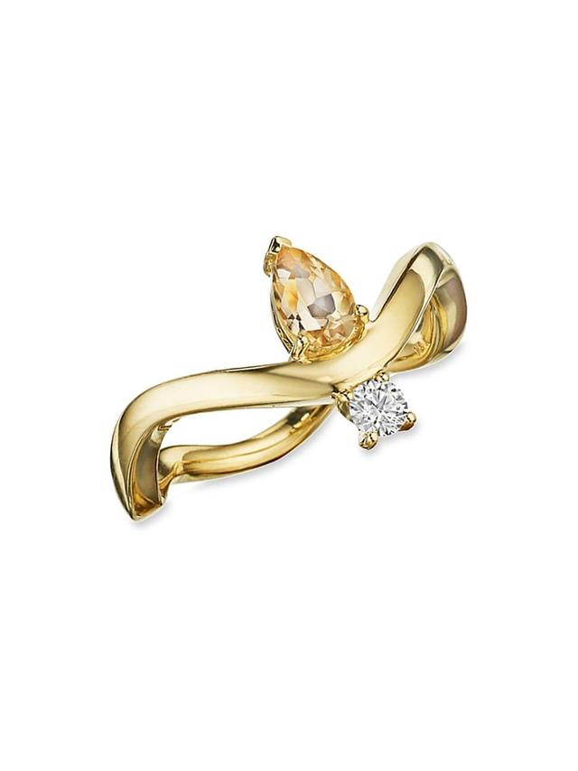 Womens Mirage 18K Gold, Diamond & Yellow Sapphire Ring Product Image