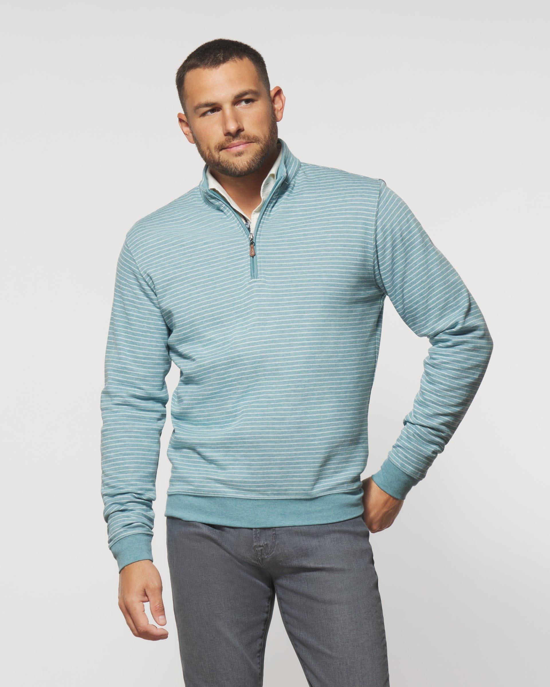 johnnie-O Skiles Striped 1/4 Zip Pullover Product Image