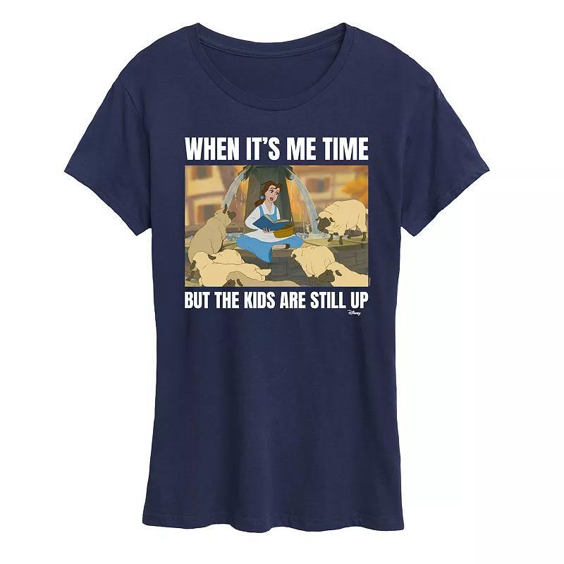 Disney Princess Belle Womens Me Time Meme Graphic Tee Heather Grey Product Image