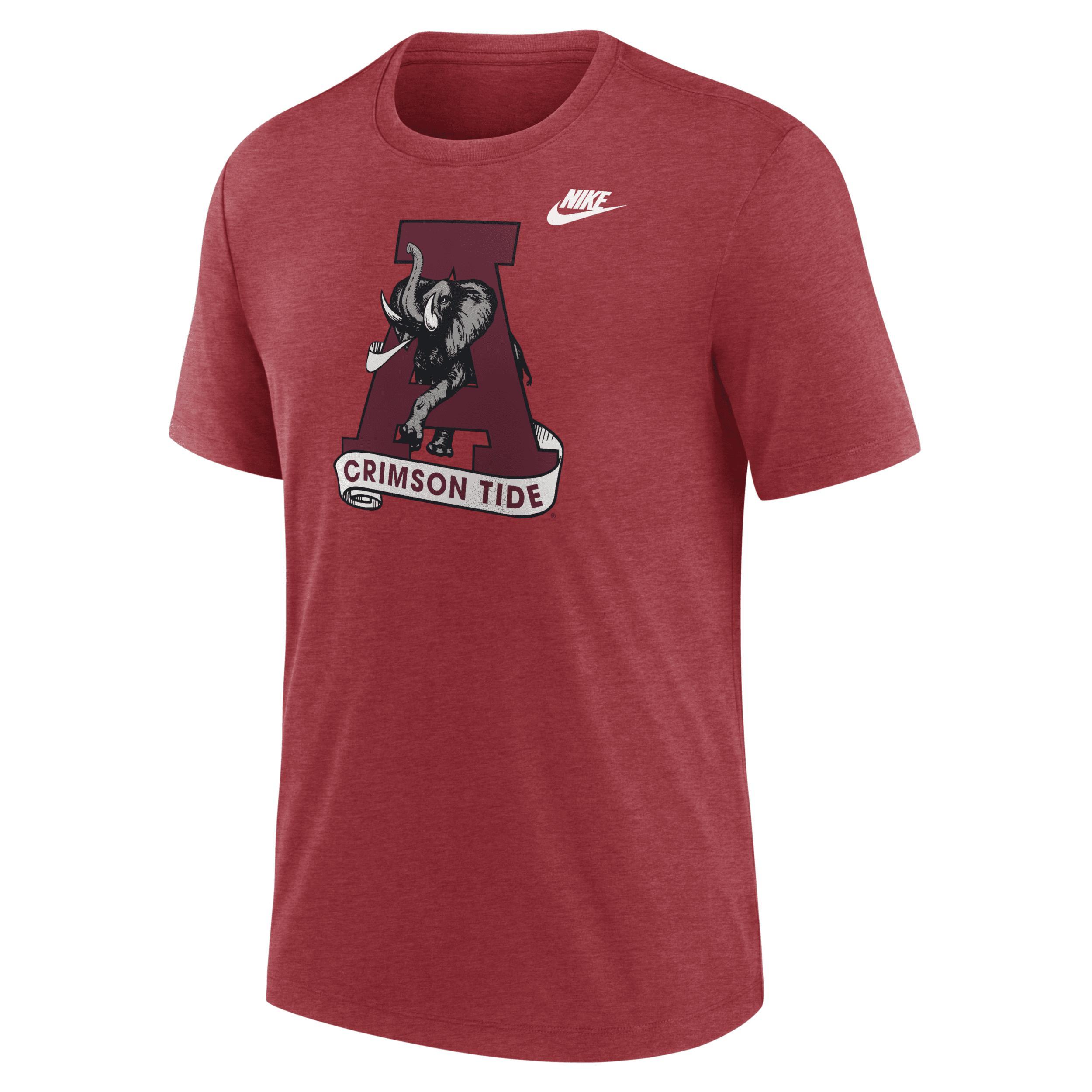 Mens Nike Heather Crimson Alabama Crimson Tide Blitz Evergreen Legacy Primary Tri-Blend T-Shirt Product Image