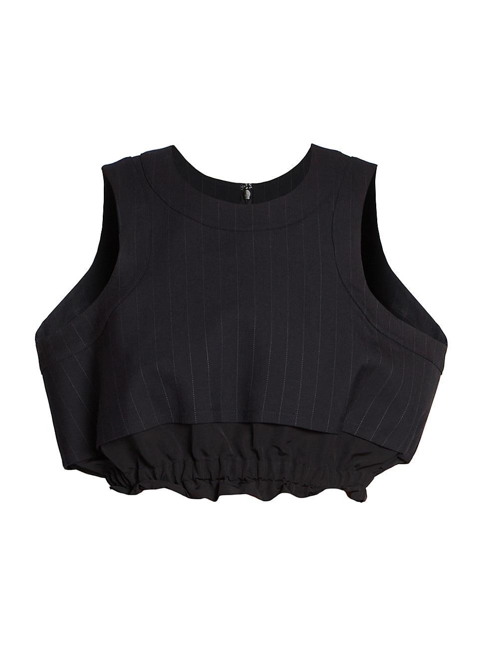 Womens Chalk Stripe Gathered Crop Tank Product Image