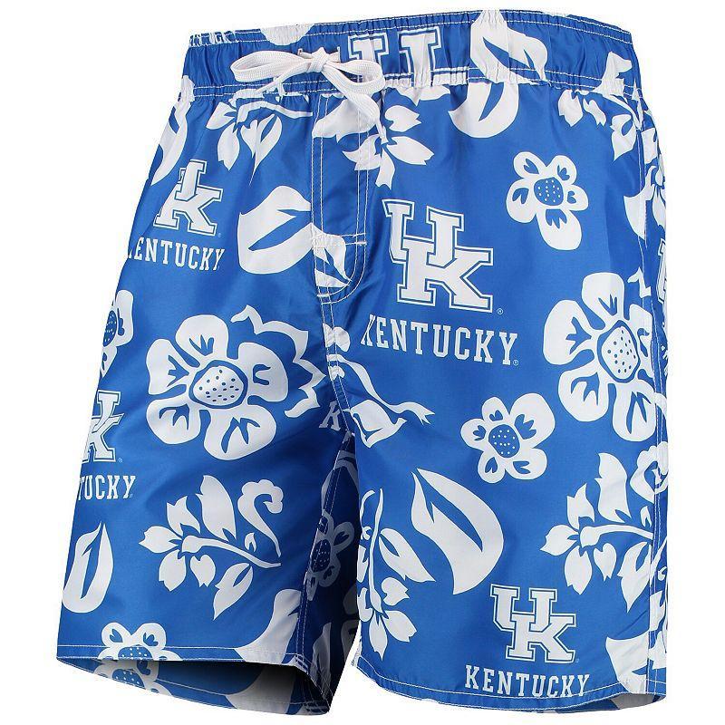 Mens Wes & Willy Royal Kentucky Wildcats Floral Volley Swim Trunks Product Image