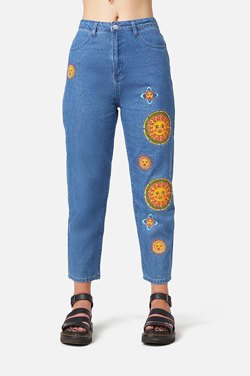 Denim Sun Print Jean Product Image