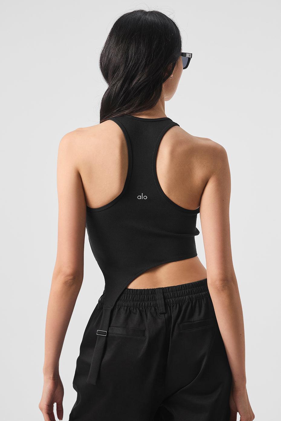 Alosoft Ribbed Revelation Tank - Black Female Product Image