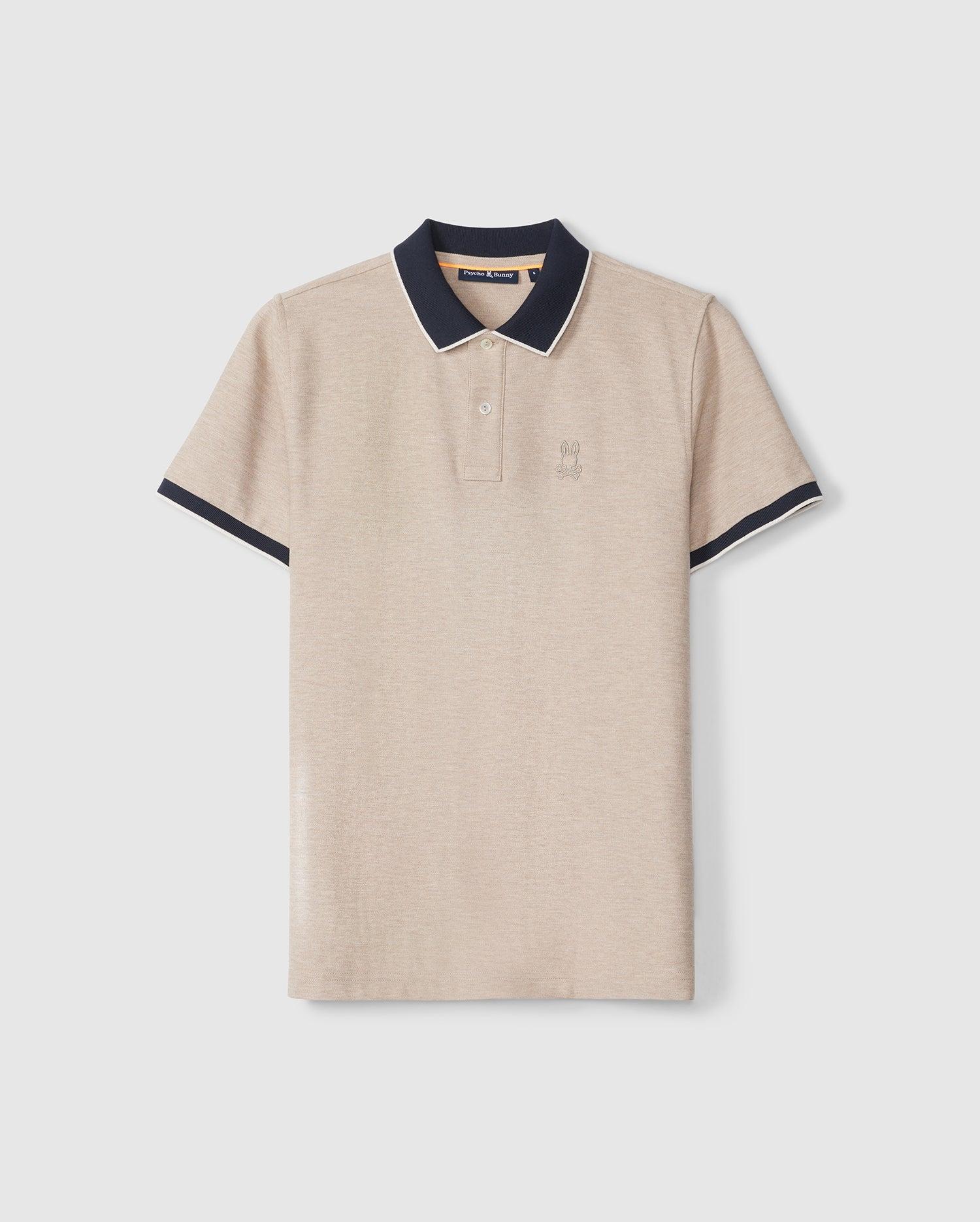 Psycho Bunny Men's Windcrest Pique Polo Shirt 284 HEATHER TAN Product Image